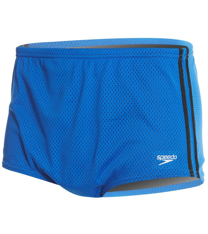 Speedo Solid Poly Mesh Square Leg Swimsuit- Kuwait Local shipping (1-3 Days)