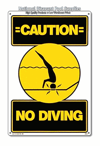 *Caution* No Diving - Swimming Pool Sign- Kuwait Local shipping (1-3 Days)