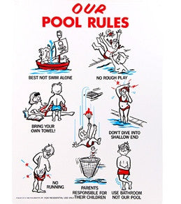 Poolmaster "Our Pool Rules" 18" X 24" Sign- Kuwait Local shipping (1-3 Days)