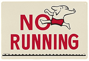 No Running Swimming Pool Safety Sign - Kuwait Local shipping (1-3 Days)